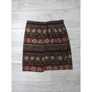 Vintage Breeches Wrap Skirt Southwestern Bohemian Sz 10 Made In USA‎ Cotton N78